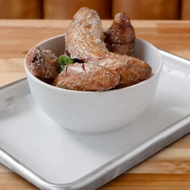 Crispy Parmesan Fingerling Potatoes.